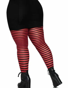 Leg Avenue Black And Red Striped Plus Size Tights><noscript><img width=