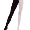 Music Legs Black And White Two Tone Opaque Tights> Halloween Hosiery
