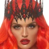 Leg Avenue Black Die Cut Jewelled Glitter Crown> Halloween Accessories