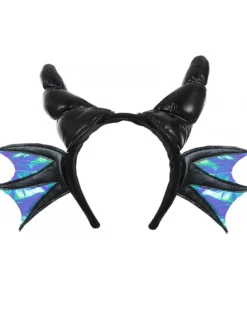 Elope Black Dragon Horns Plush Headband><noscript><img width=