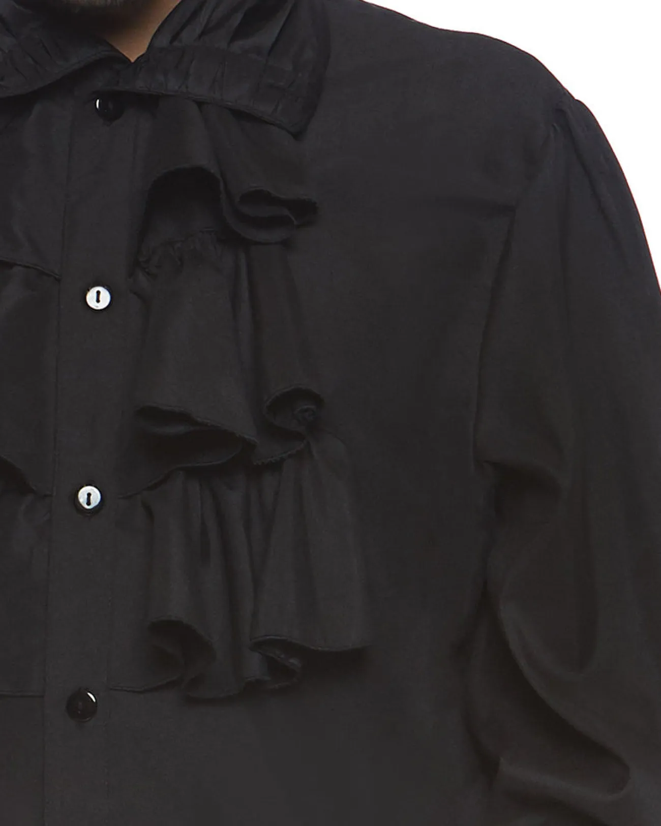 Leg Avenue Black Ruffle Front Shirt>Men Men's Costumes