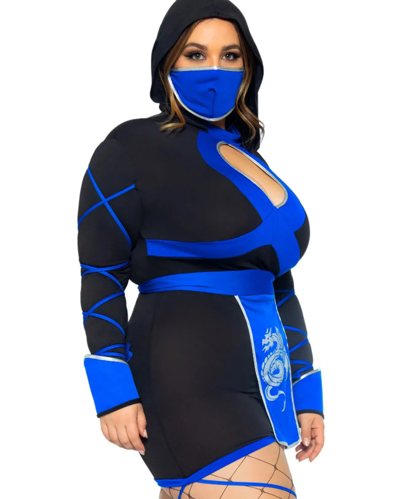 Leg Avenue Blue Dragon Ninja Plus Size Womens Costume>Women Women's Costumes