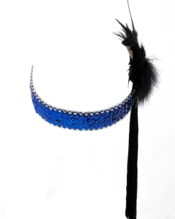 Interalia Blue Flower And Black Tassle Flapper Headband><noscript><img width=
