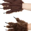 Elope Brown Wolf Paw Adult Gloves> Halloween Accessories