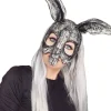 Sarah Mudle Bunny Black White Half Mask> Halloween Masks