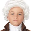 California Costumes Colonial Man Boys White Wig> Halloween Wigs