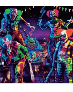 Amscan AU Creepy Carnival Black Light Reactive Backdrop Scene Setter> Creepy