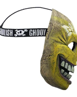 Ghoulish Productions Danger Smiley Glow In The Dark Half Mask><noscript><img width=