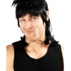 Tomfoolery Dazza Mullet Wig Black> Halloween Wigs