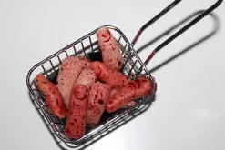 ForensicFX Studios Deep Fried Severed Fingers In Metal Fryer Basket Prop><noscript><img width=