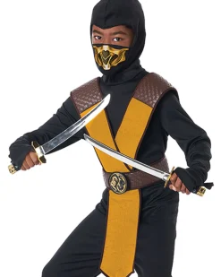 California Costumes Dragon Master Yellow Ninja Boys Costume><noscript><img width=