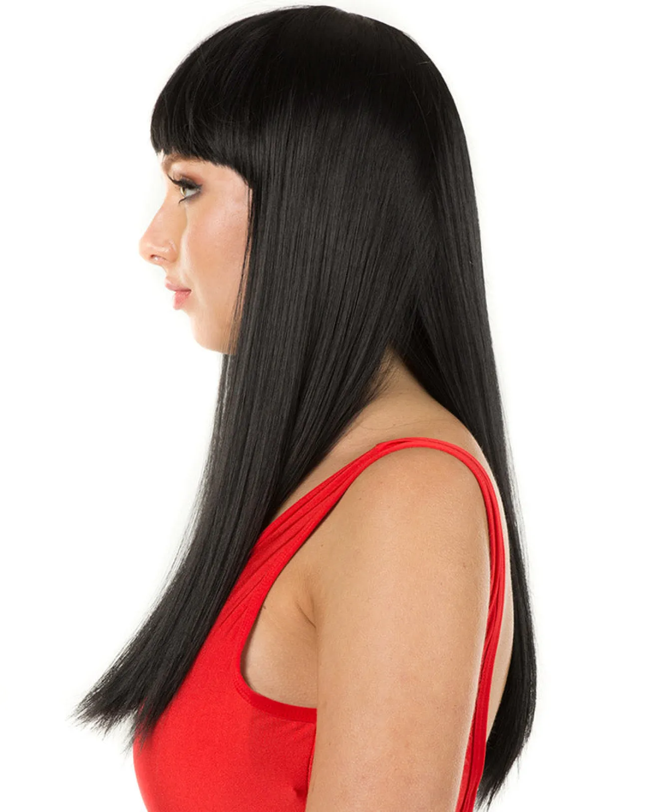 * Fashion Deluxe Black Long Wig> Halloween Accessories