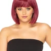 * Fashion Deluxe Bordeaux Red Bob Wig> Halloween Wigs
