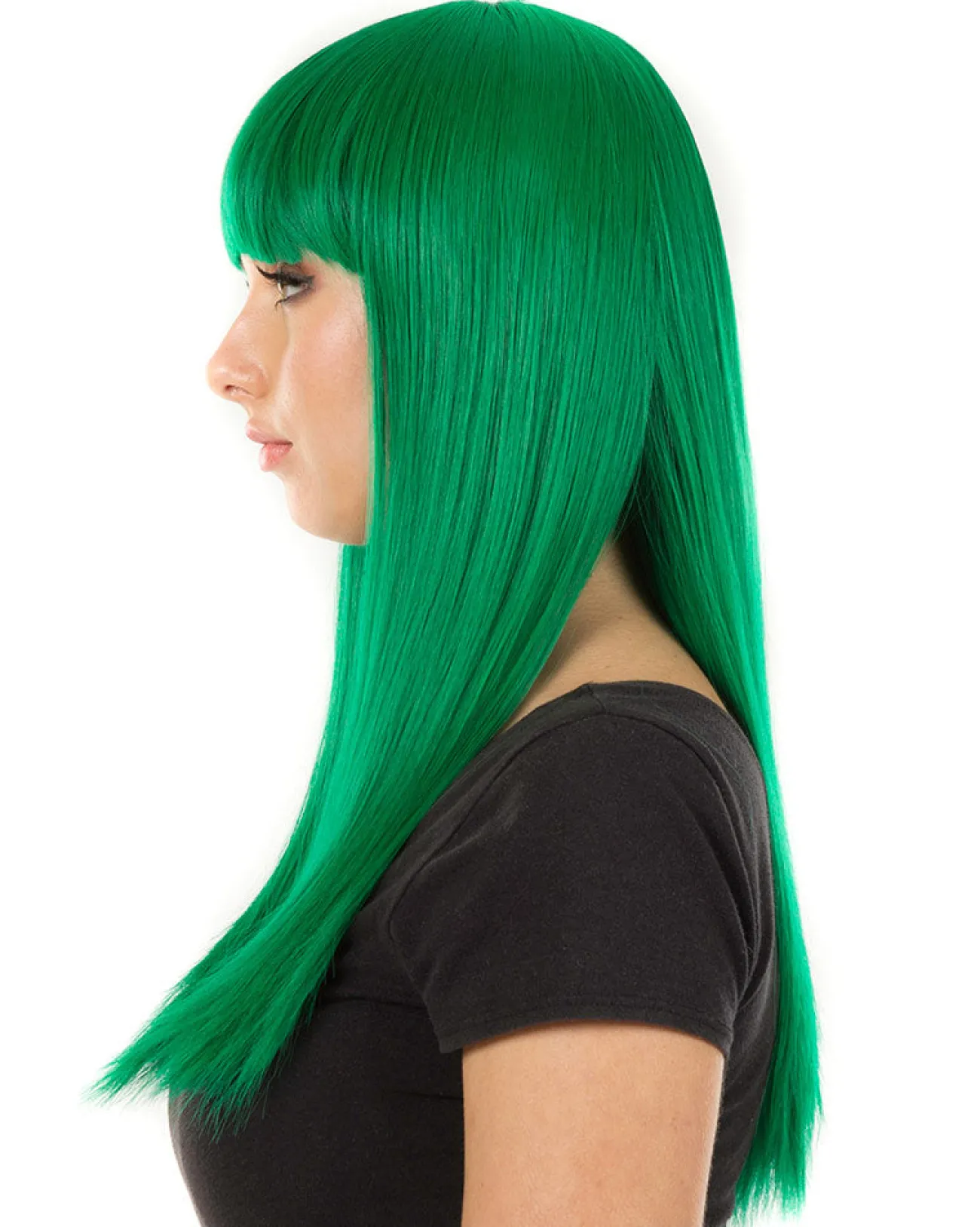 * Fashion Deluxe Emerald Green Long Wig> Halloween Accessories