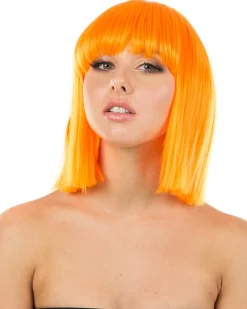 * Fashion Deluxe Neon Orange Bob Wig></noscript> Halloween Accessories