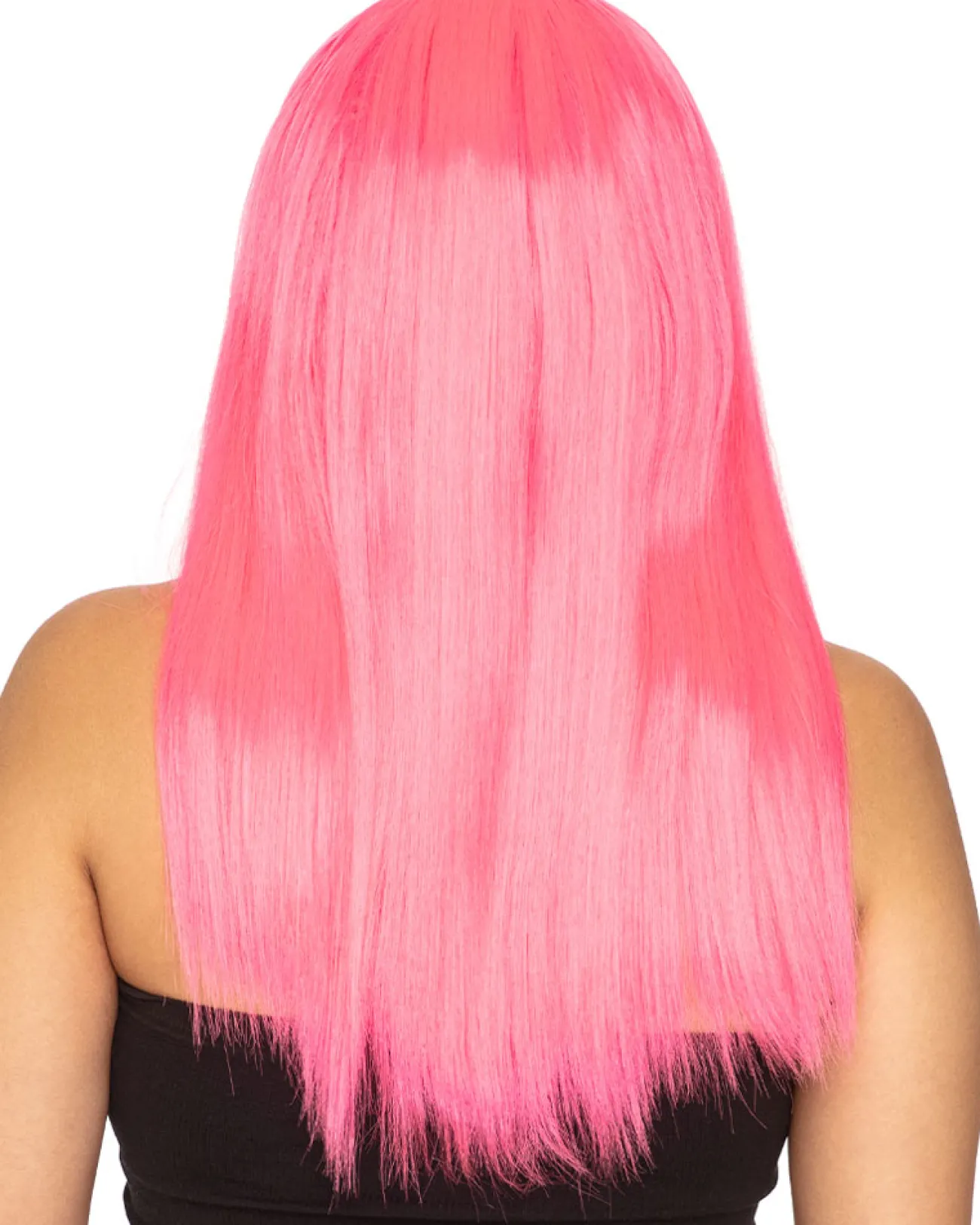 * Fashion Deluxe Neon Pink Long Wig> Halloween Wigs