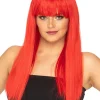 * Fashion Deluxe Red Long Wig> Halloween Accessories