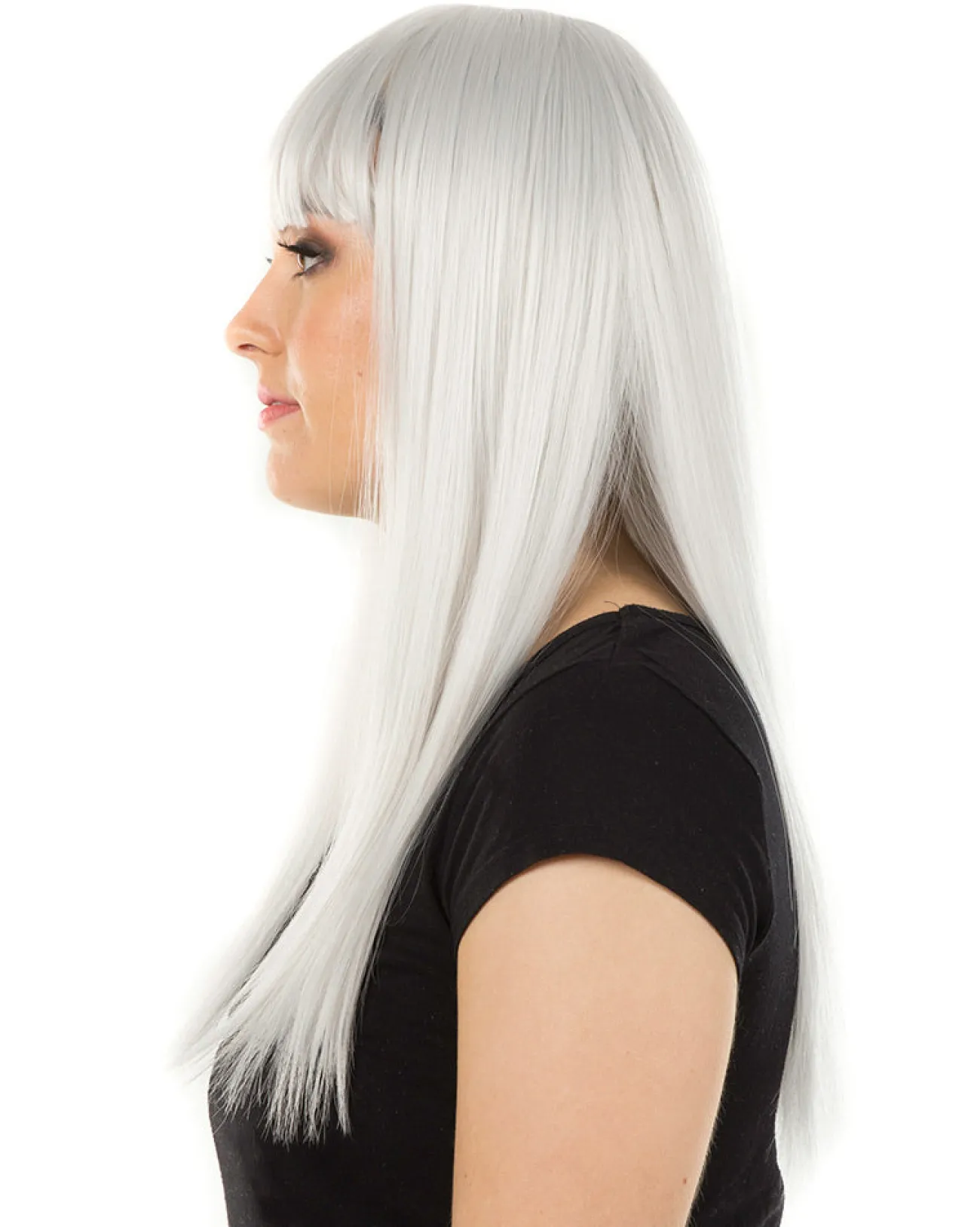 * Fashion Deluxe Silver Long Wig> Halloween Accessories