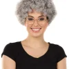 * Funky Grey Curly Wig> Halloween Wigs