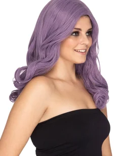 * Glamour Deluxe Ashes Of Violets Purple Long Wavy Wig></noscript> Halloween Wigs
