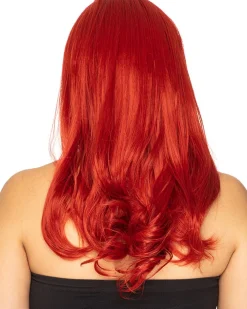 * Glamour Deluxe Deep Red Long Wavy Wig></noscript> Halloween Accessories