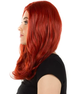 * Glamour Deluxe Deep Red Long Wavy Wig></noscript> Halloween Accessories