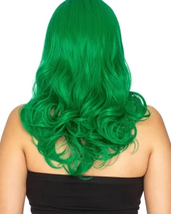 * Glamour Deluxe Emerald Green Long Wavy Wig></noscript> Halloween Wigs