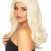 * Glamour Deluxe Platinum Blonde Long Wavy Wig> Halloween Wigs