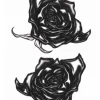 Tinsley Transfers Gothic Black Roses Temporary Tattoos> Day Of The Dead