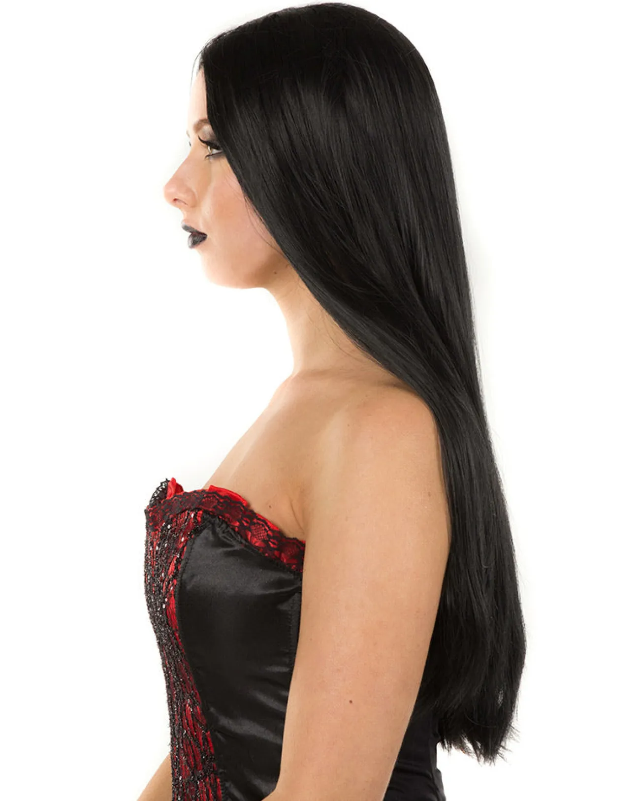 * Gothic Deluxe Black Long Wig> Halloween Accessories