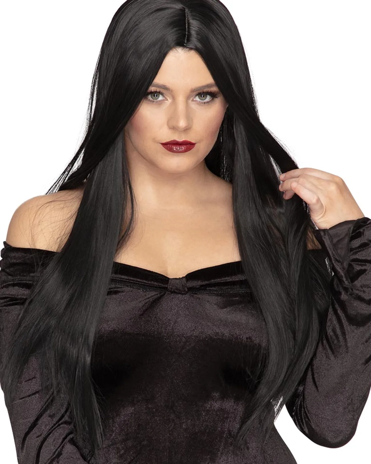 * Gothic Deluxe Black Long Wig> Halloween Accessories