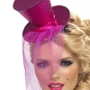 Smiffys Hot Pink Mini Top Hat On Headband> Halloween Hats