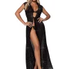 Leg Avenue Iridescent Black Rhinestone Sheer Robe> Saints &Amp; Sinners
