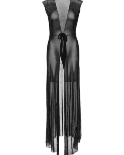 Leg Avenue Iridescent Black Rhinestone Sheer Robe><noscript><img width=