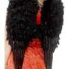 Smiffys Large Black Feather Angel Wings 60Cm> Halloween Accessories