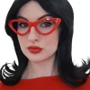 The Wig Outlet Linda Bobs Wife Black Flick Wig With Glasses Set> Halloween Wigs