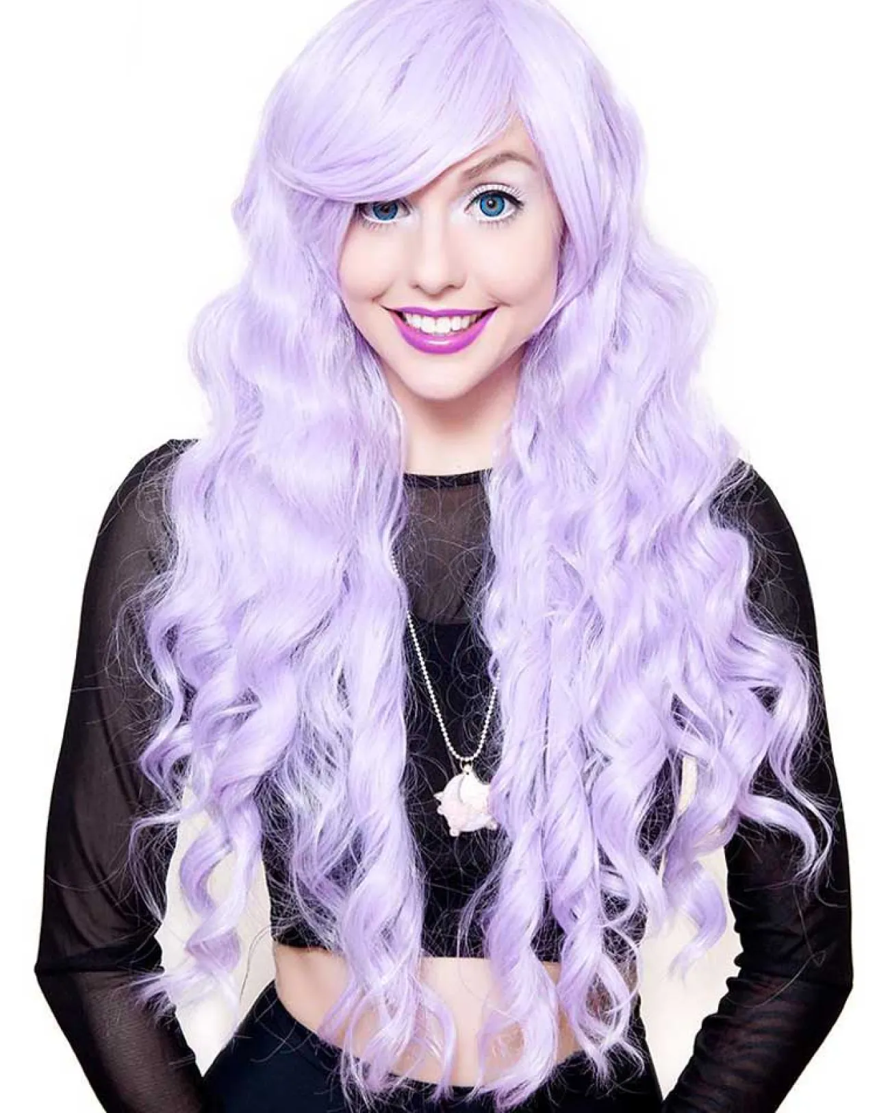 Rockstar Wigs Long Wavy Premium Lavender Wig 70Cm> Halloween Wigs