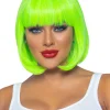 Leg Avenue Neon Green Short Bob Wig> Halloween Wigs