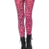 Leg Avenue Neon Pink Leopard Print Tights> Halloween Hosiery