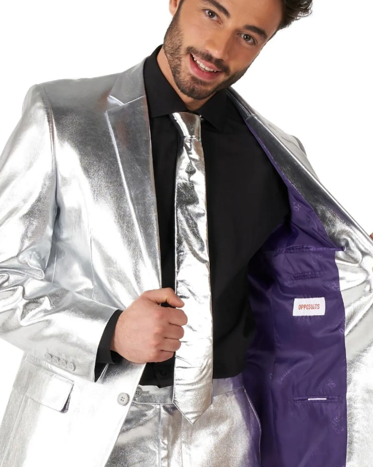 Opposuits Opposuit Shiny Silver Premium Mens Suit> Opposuits