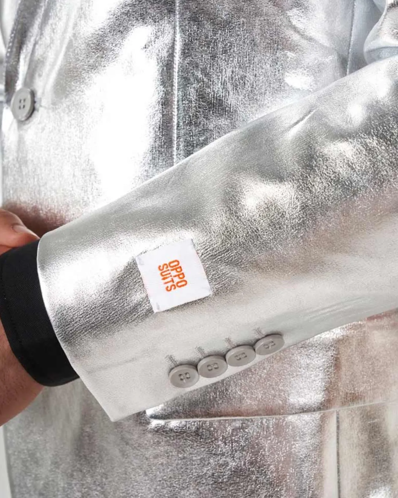 Opposuits Opposuit Shiny Silver Premium Mens Suit> Opposuits
