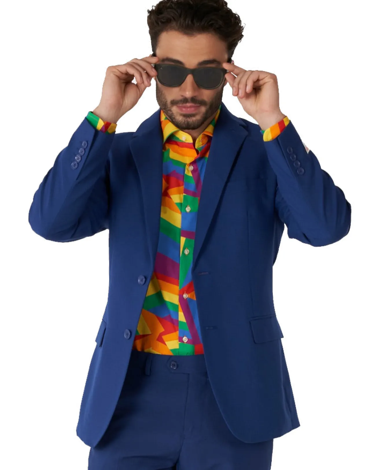 Opposuits Opposuit Zig Zag Rainbow Mens Shirt> Opposuits