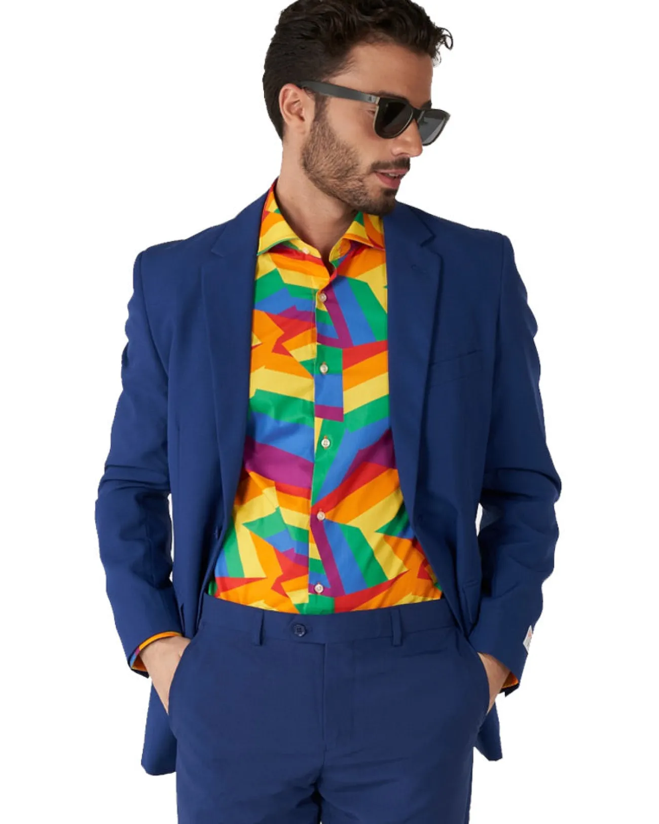 Opposuits Opposuit Zig Zag Rainbow Mens Shirt> Opposuits
