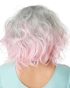 California Costumes Pastel Textured Long Bob Pink Wig></noscript> Halloween Wigs