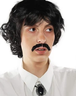 The Wig Outlet Pedro Black Wig And Moustache Set><noscript><img width=