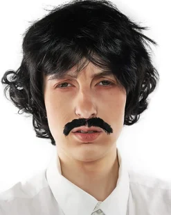 The Wig Outlet Pedro Black Wig And Moustache Set><noscript><img width=