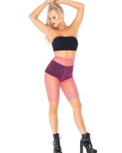 Leg Avenue Pink Industrial Net Biker Shorts><noscript><img width=