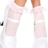 Music Legs Pink Ruffle Top Ankle Socks> Halloween Hosiery