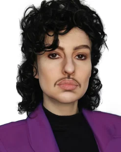 The Wig Outlet Purple Prince Curly Black Wig></noscript> Halloween Wigs