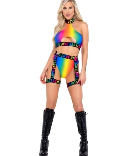 Roma Costumes Rainbow High Waisted Womens Shorts><noscript><img width=